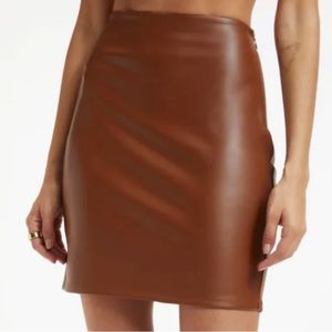 Good American Faux Leather Mini Skirt